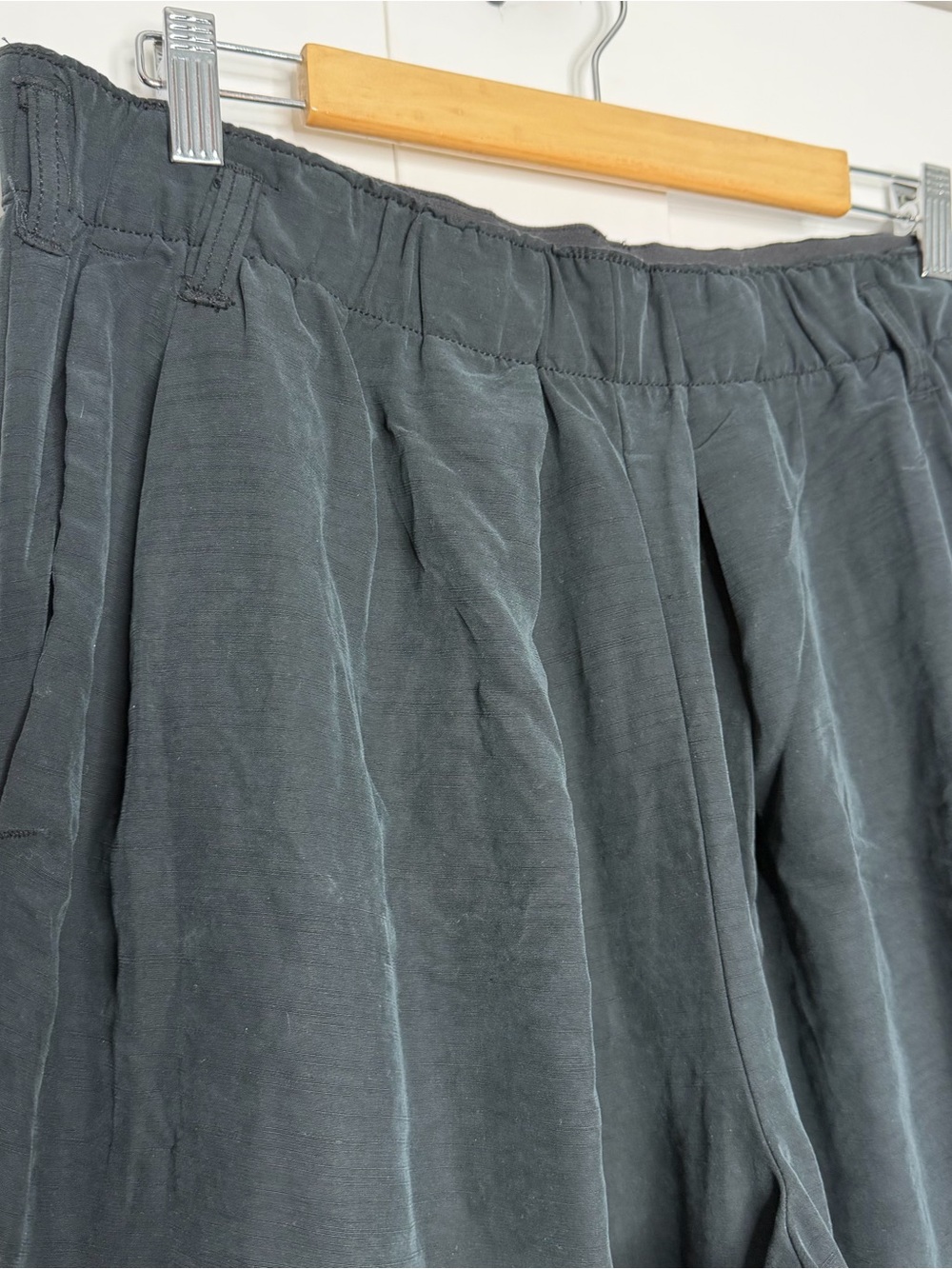 Free People Nothin' to Say Pleated Trousers Large black wide leg pants flowy - Picture 9 of 15